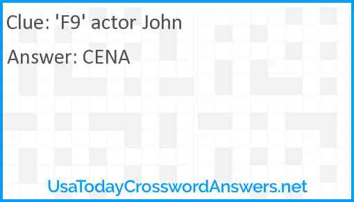 'F9' actor John Answer