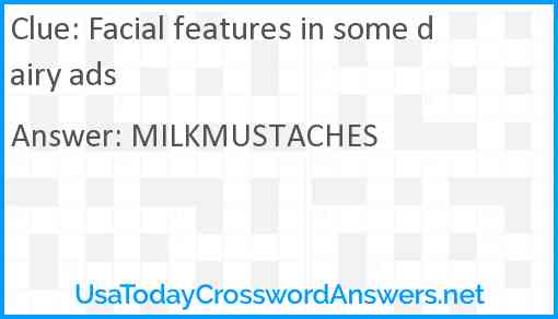 Facial features in some dairy ads Answer