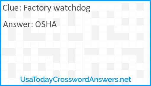 Factory watchdog Answer