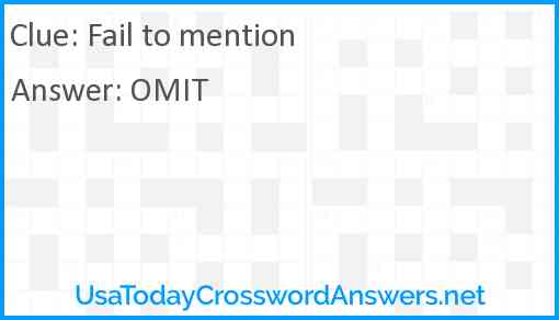 Fail to mention Answer