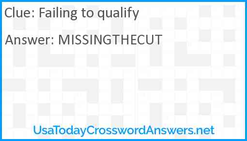 Failing to qualify Answer