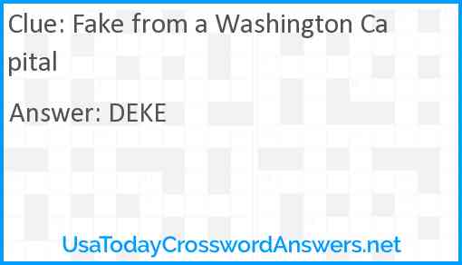 Fake from a Washington Capital Answer