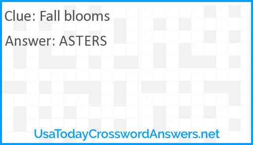 Fall blooms Answer