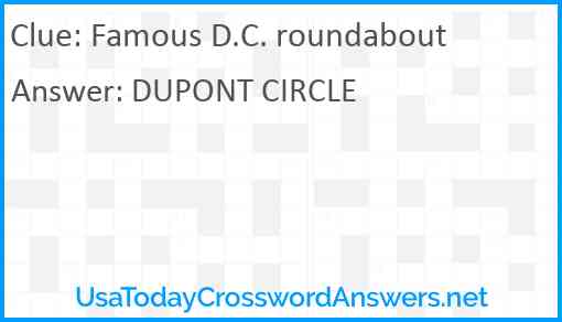 Famous D.C. roundabout Answer