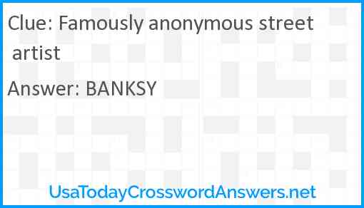 Famously anonymous street artist Answer