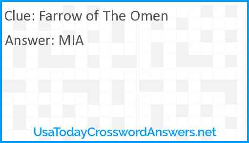 Farrow of The Omen Answer