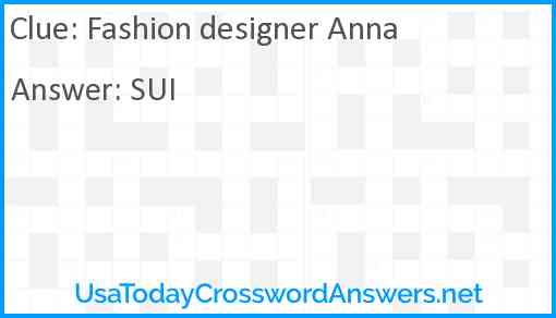 Fashion designer Anna Answer
