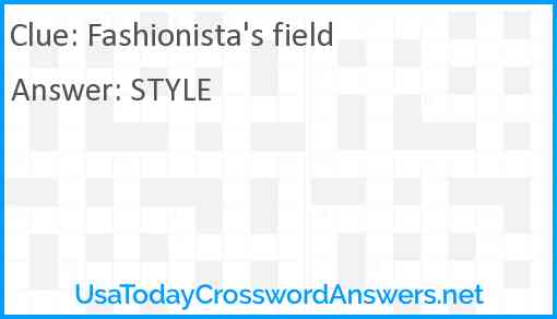 Fashionista's field Answer