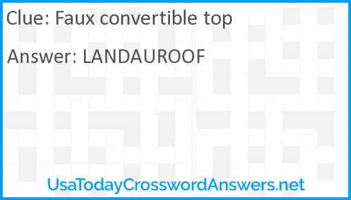 Faux convertible top Answer