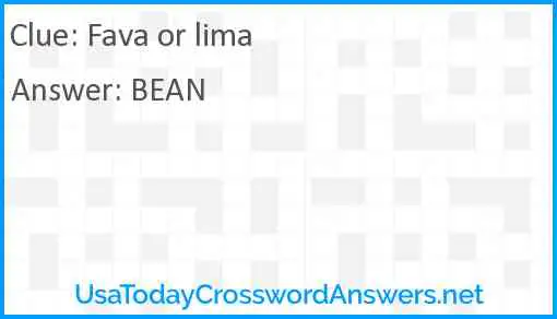 Fava or lima Answer