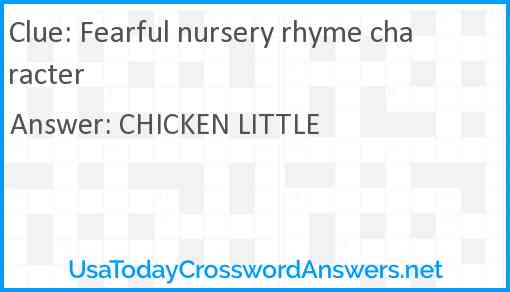 Fearful nursery rhyme character Answer