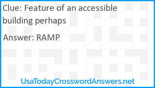 Feature of an accessible building perhaps Answer
