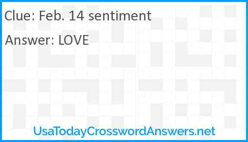 Feb. 14 sentiment Answer