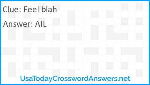 Feel blah Answer