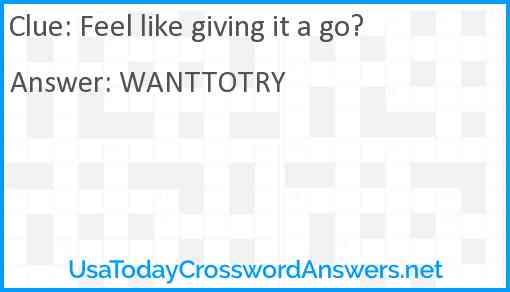 Feel like giving it a go? Answer