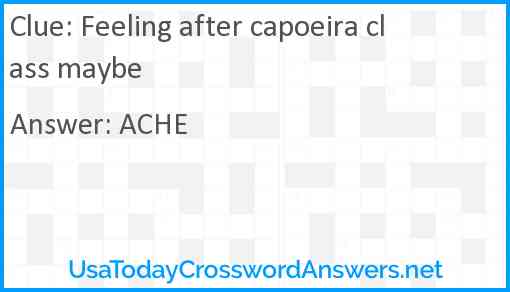 Feeling after capoeira class maybe Answer