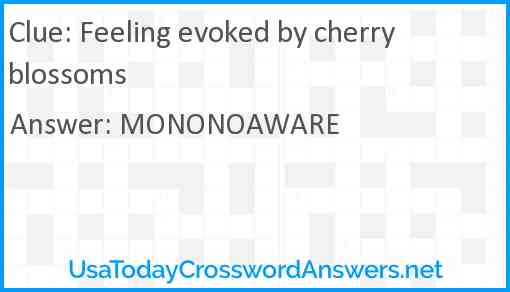 Feeling evoked by cherry blossoms Answer