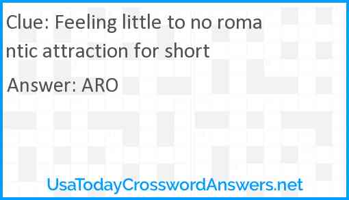 Feeling little to no romantic attraction for short Answer