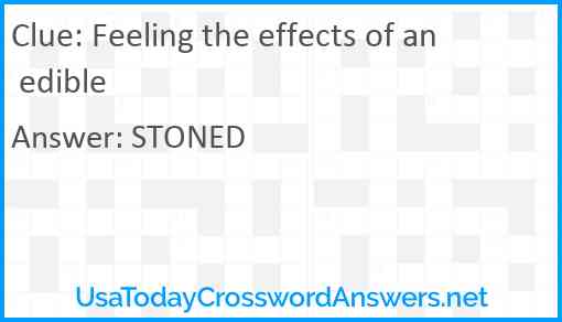 Feeling the effects of an edible Answer