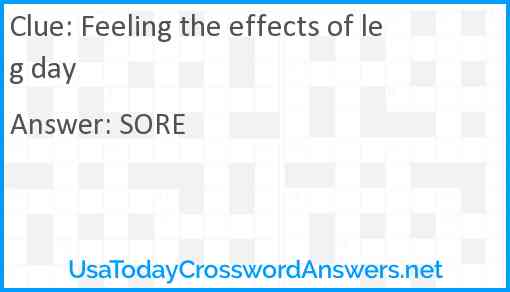 Feeling the effects of leg day Answer
