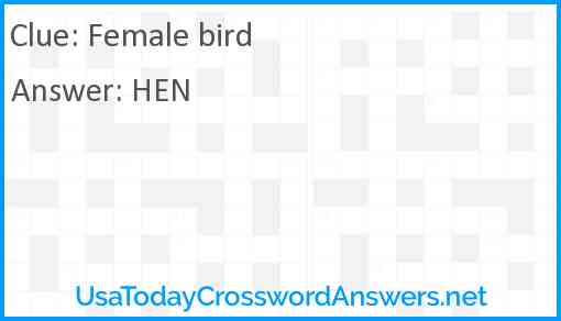 Female bird Answer