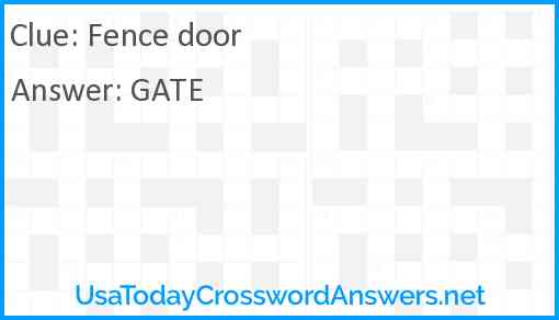 Fence door Answer