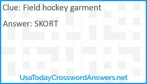 Field hockey garment Answer