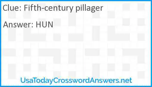 Fifth-century pillager Answer