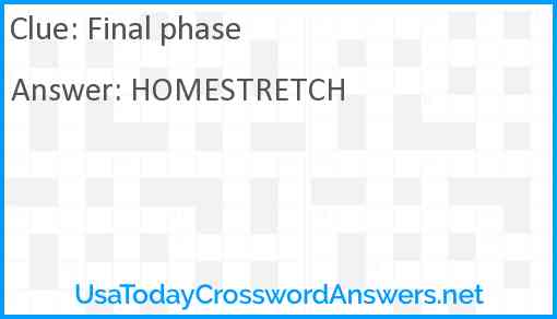 Final phase Answer
