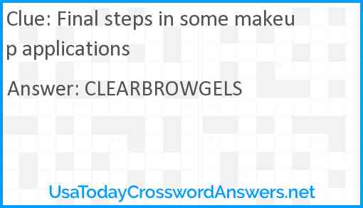 Final steps in some makeup applications Answer