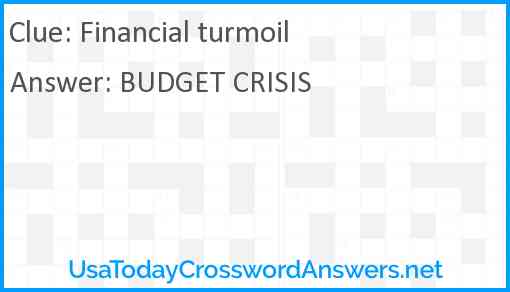 Financial turmoil Answer
