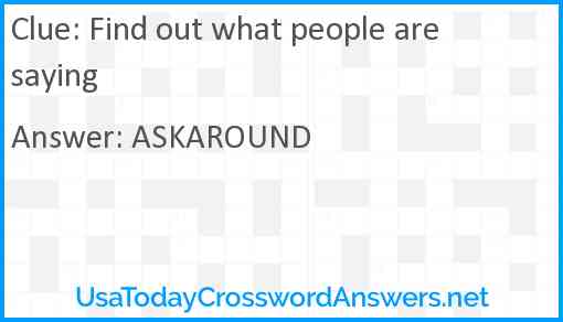Find out what people are saying Answer