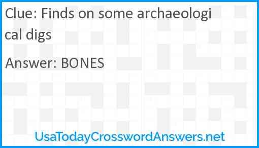 Finds on some archaeological digs Answer