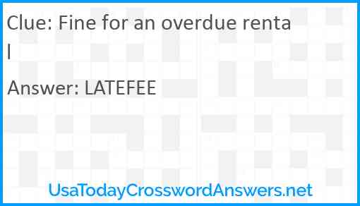 Fine for an overdue rental Answer