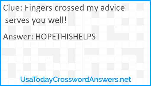 Fingers crossed my advice serves you well! Answer