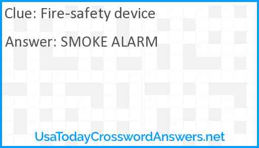 Fire-safety device Answer
