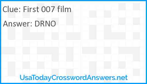 First 007 film Answer