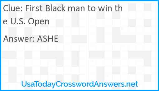 First Black man to win the U.S. Open Answer