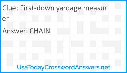 First-down yardage measurer Answer