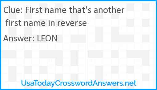 First name that's another first name in reverse Answer