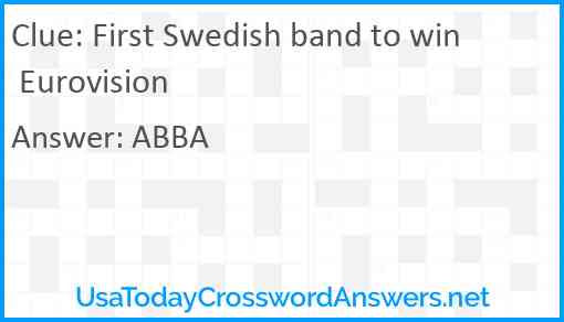 First Swedish band to win Eurovision Answer