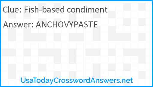 Fish-based condiment Answer