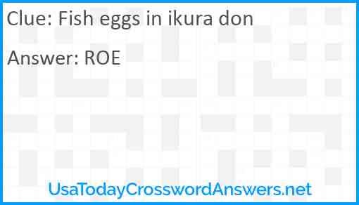 Fish eggs in ikura don Answer
