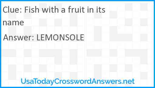 Fish with a fruit in its name Answer