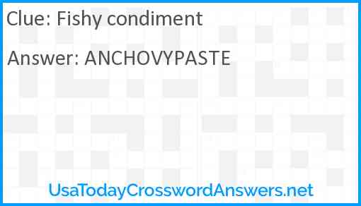 Fishy condiment Answer