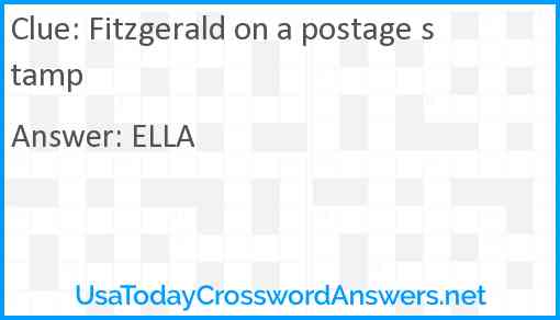 Fitzgerald on a postage stamp Answer