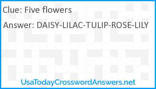Five flowers Answer