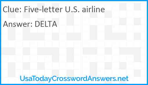 Five-letter U.S. airline Answer
