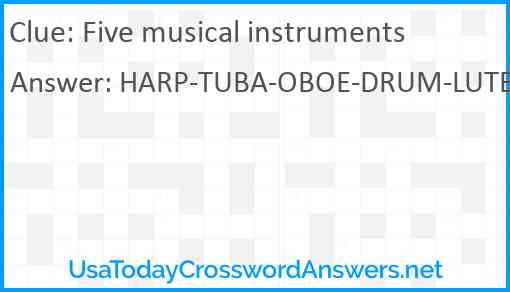 Five musical instruments Answer