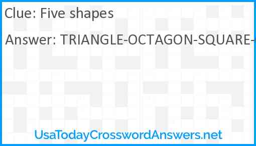 Five shapes Answer